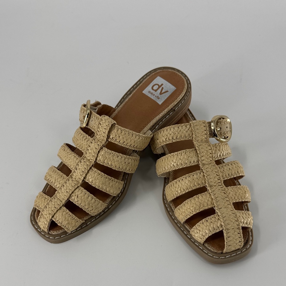 DV by Dolce Vita Women's Tan Woven Sandals Size 7.5 Like New